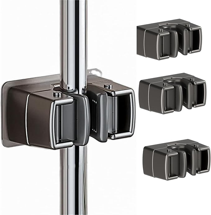 4 Pack Heavy Duty Mop Holder Wall Mount, Strong Adhesive Hanger by HomePage
