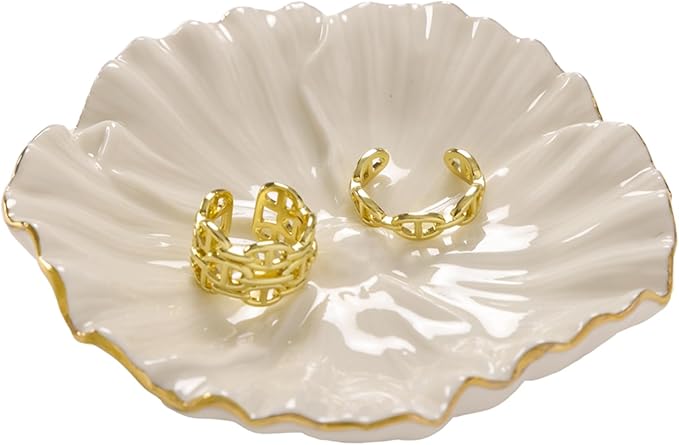 Flower Ring Dish, Ceramic Ring Holder Jewelry Tray Trinket Dish, Fairy - Image 5