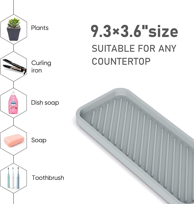 EG-SIPRO Kitchen Sink Organizer Tray, 2 Pack Silicone Sponge Holder - Image 5