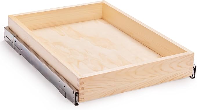 22”W x 21”D x 3”H Soft Close Slide Out Wood Drawer Organizer by Mulush