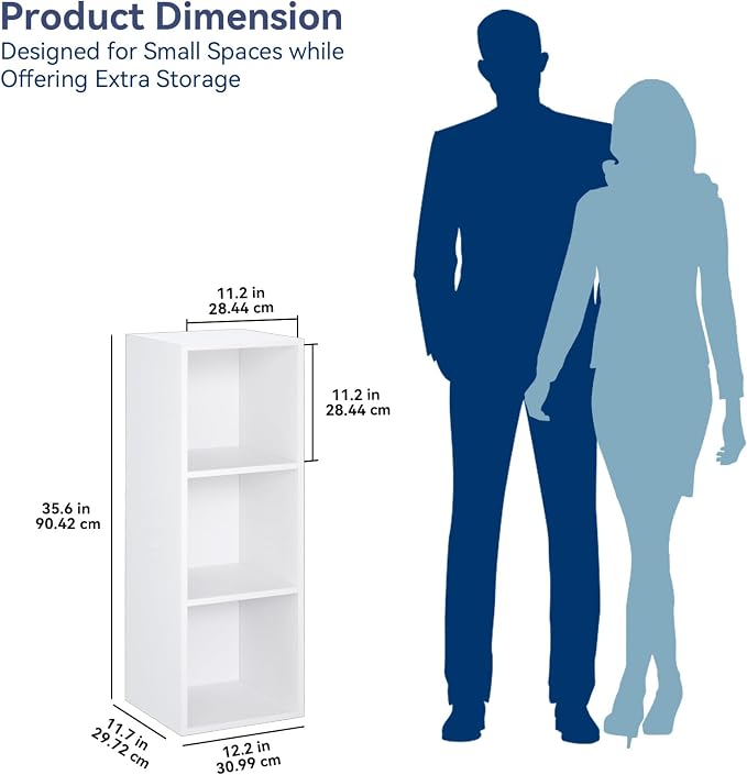 Whitmor 3 Cube Storage Organizer, Small Bookshelf, 3 Cube Shelf Book Shelf - Image 3