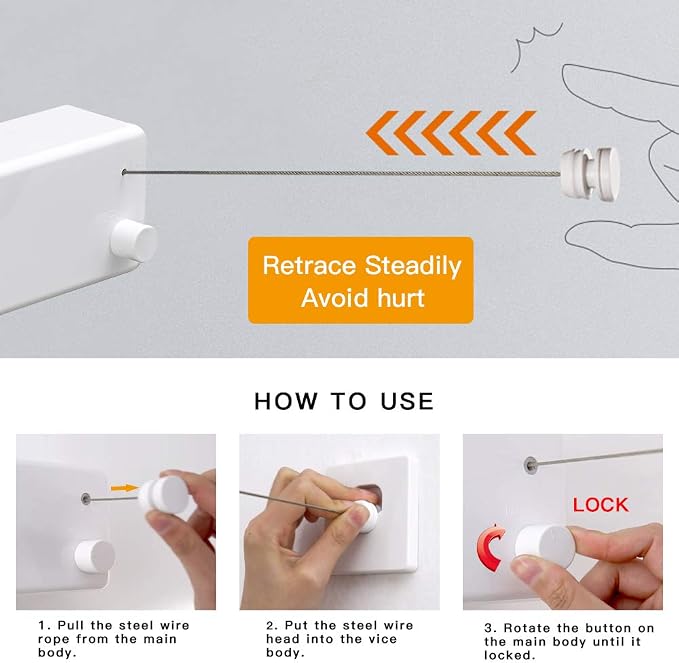 BESy Retractable Clothesline ABS case+Aluminum Dryer - Image 3