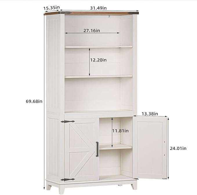 5 Tier Bookshelf 70in Tall Bookcase - Image 2