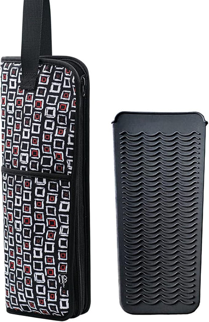 2 Pieces Hair Flat Iron Case Holder Canvas Bag Heat Resistant Curling Iron by WKIEASON