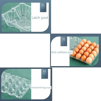 40 Pack 12-Egg Cartons Plastic Clear 3X4 Grids Reusable Storage Container - Image 8