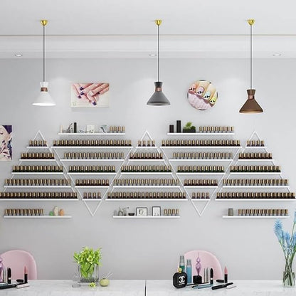 Elegant Wall Mounted Nail Polish Storage Rack Set of 10 Triangular Cosmetic - Image 5