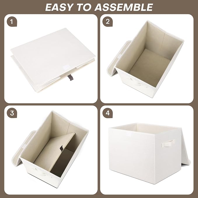 Large 17" 42 Quarts Collapsible Stackable Storage Bins - Image 3