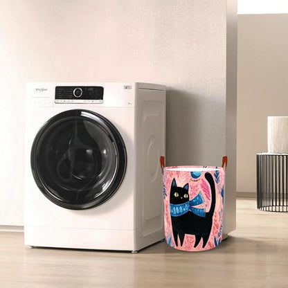 Laundry Baskets 15.7x19.7 Inch Large Black Cat Bird Floral Scarf Design - Image 7