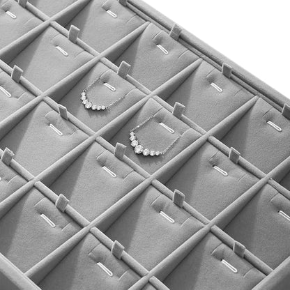 Velvet Necklace Display Tray, Stackable 24 Grid Insert Pendant Necklaces - Image 5