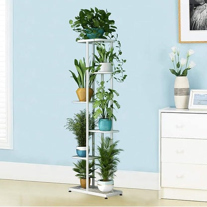 LINZINAR Plant Stand Metal 6 Tier 7 Potted Multiple Flower Pot Holder Shelf - Image 6