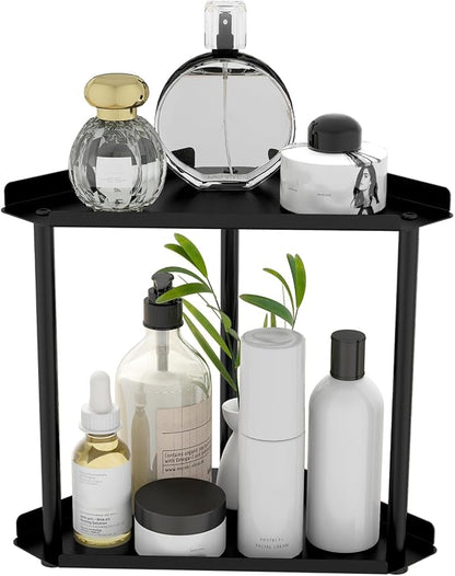 FLE Corner Bathroom Counter Organizer, Bathroom Organizer Countertop Black | 2 by FLE