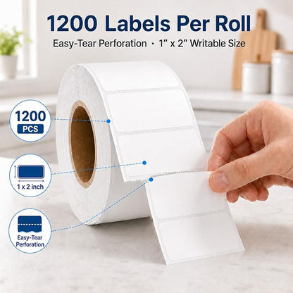 1200 Freezer Labels to Write On, 1x2 Inch Removable Food Labels, Freezer-Safe - Image 5
