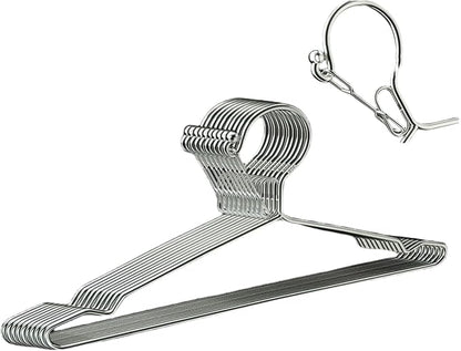16.5” Wire Hanger 4mm Lockable Hangers 10Pack Stainless Steel Slim Thin Heavy by trrcylp
