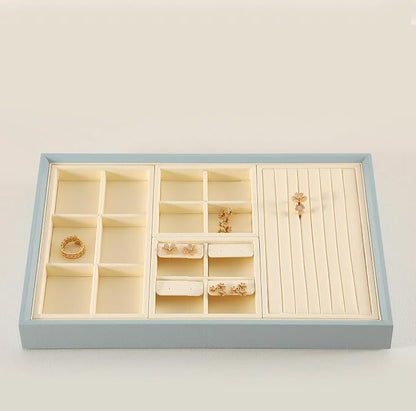 Dark Blue Jewelry Display Tray Ring Necklace Earring Bangle Organizer - Image 4
