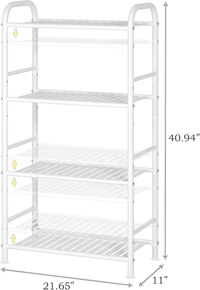 JSB 4-Tier Adjustable Shelving Unit, Heavy Duty Storage Rack Organizer Metal - Image 3