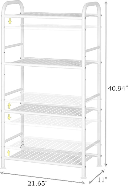 JSB 4-Tier Adjustable Shelving Unit, Heavy Duty Storage Rack Organizer Metal - Image 3