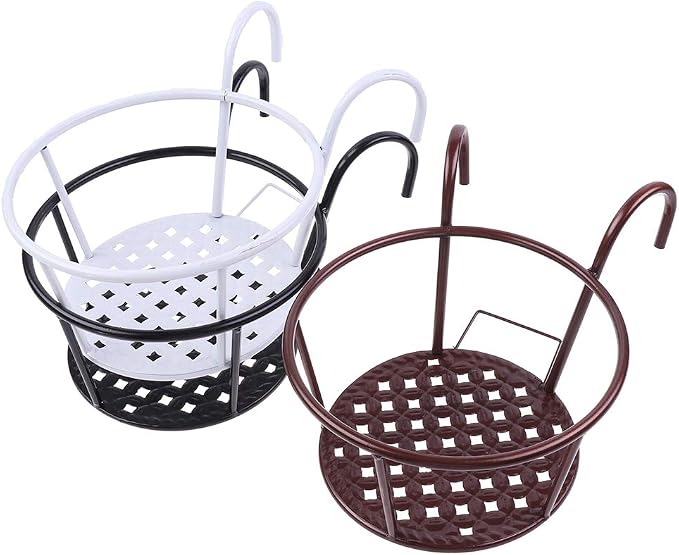 Hanging Railing Planters Baskets Art Hanging Flower Stands Balcony Flower Pot - Image 3