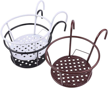 Hanging Railing Planters Baskets Art Hanging Flower Stands Balcony Flower Pot - Image 3