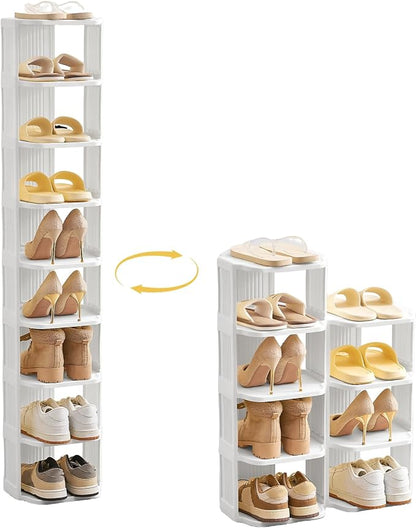 UFORU Vertical Shoe Rack, 9-Tier Plastic Stackable Storage Shelf by UFORU