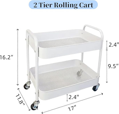 2 Pack Two Tier Rolling Cart - Image 6
