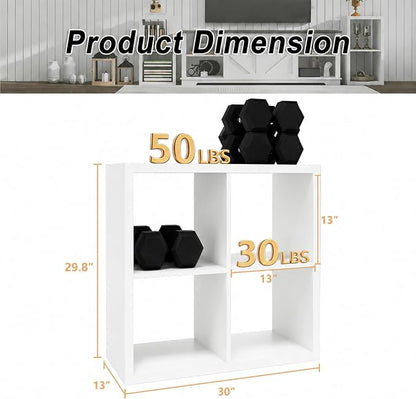 CTESNE【2026 Wooden Thick Frame 4 Cube Storage Organizer Shelf - Image 3