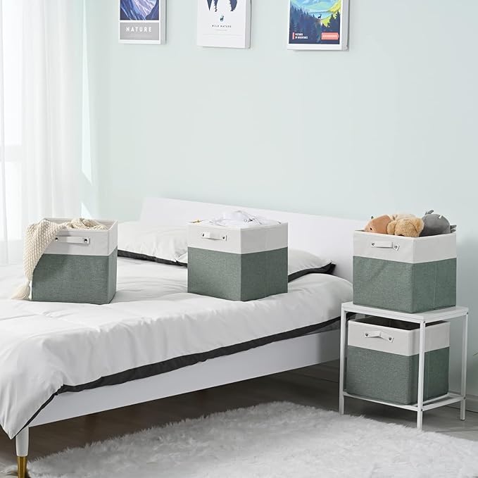 FinishingBo 13x13x13 Storage Cube Bins 6 Pack, Cube Shelf Baskets | Foldable - Image 5