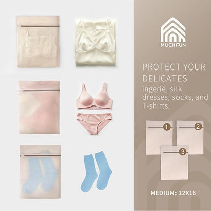 Muchfun Soft Cotton Mesh Laundry Bags - Image 3