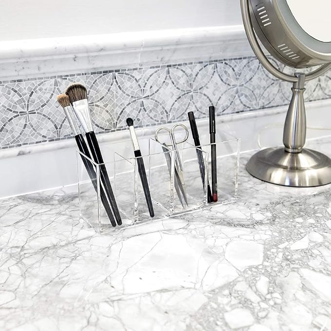 Isaac Jacobs 4-Compartment Clear Acrylic Organizer- Makeup Brush Holder- - Image 7
