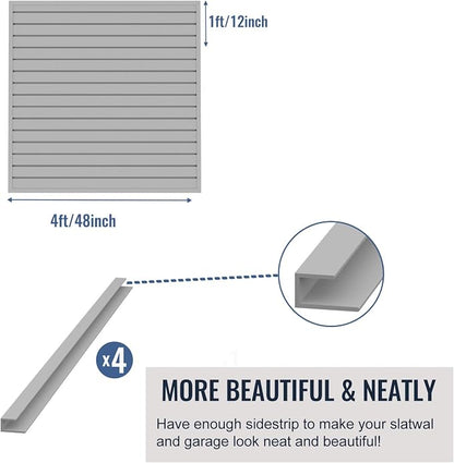 Slatwall Panel Garage Organizer PVC Slatwall Heavy Duty Wall Mounted Rack - Image 4