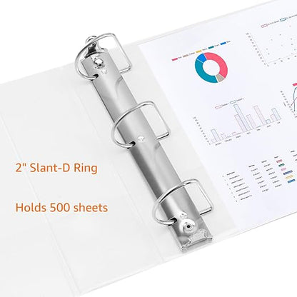 Amazon Basics 3 Ring Binders, 2 Inch, D-Ring Organizer - Image 2