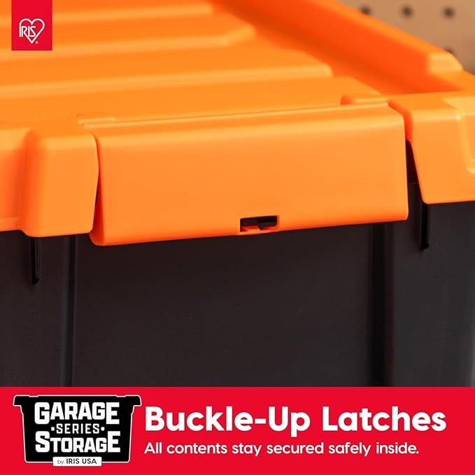 IRIS USA 4 Pack 12 Gallon Lockable Storage Bins, Heavy Duty Stackable Containers - Image 5
