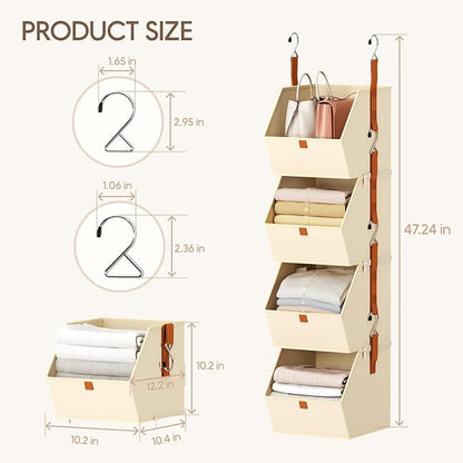 Homsorout Hanging Closet Organizer 4 Tier - Image 7