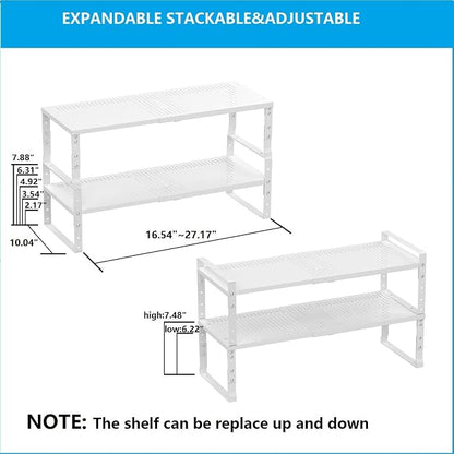 Expandable, Adjustable & Stackable Spice Rack, Cabinet Kitchen Countertop Shelf - Image 4