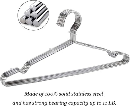 10 Pack Stainless Steel 15.75 Inches Clothes Hangers - Image 6