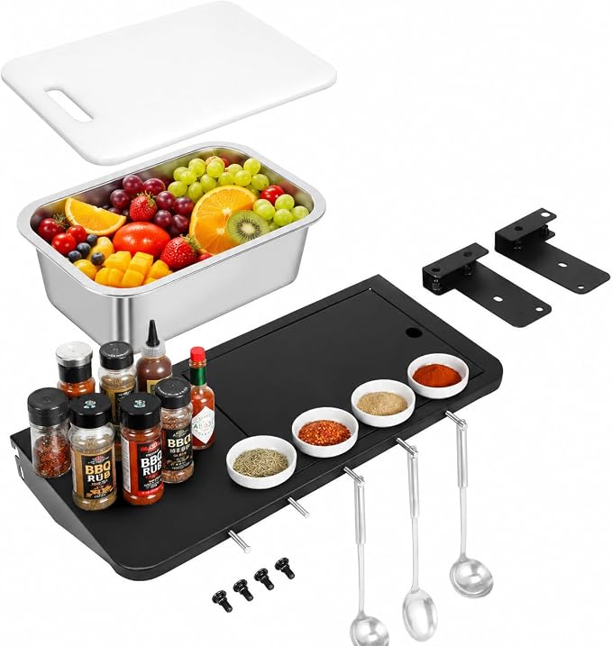 QuliMetal Folding Front Shelf for Traeger Pro 22, Pro 575, Ironwood 650 by QuliMetal