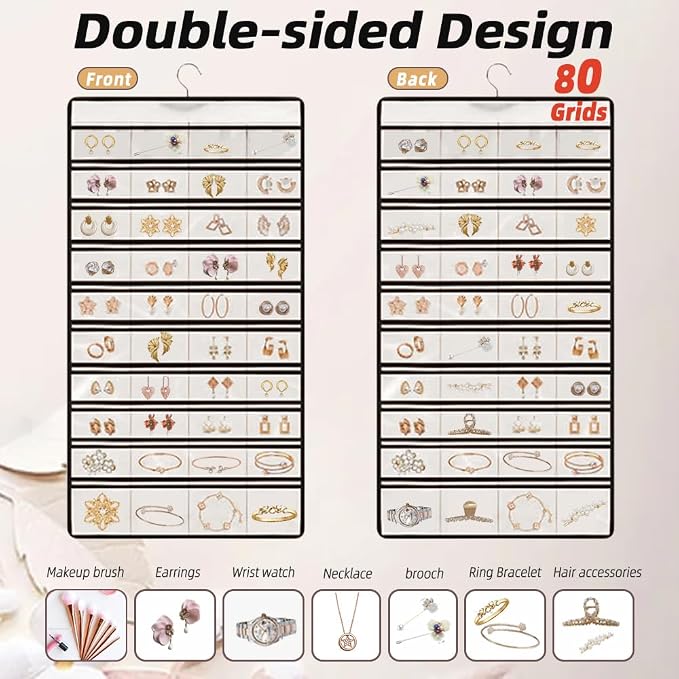 Hanging Jewelry Organizer Storage Earring Jewelry Storage Bag - Image 2