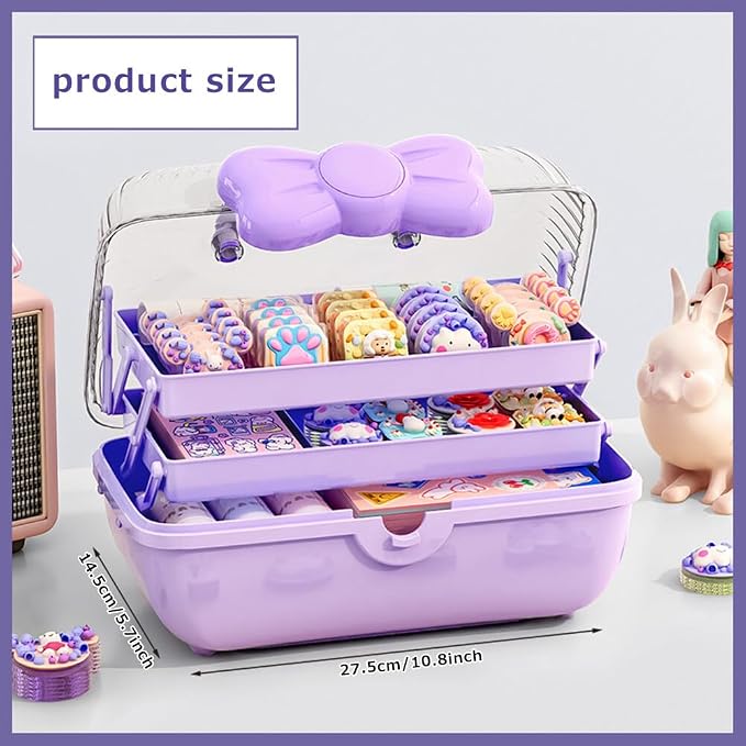 Girls Hair Accessories Storage Box Bow Switch Organizer Box Jewelry Box - Image 2
