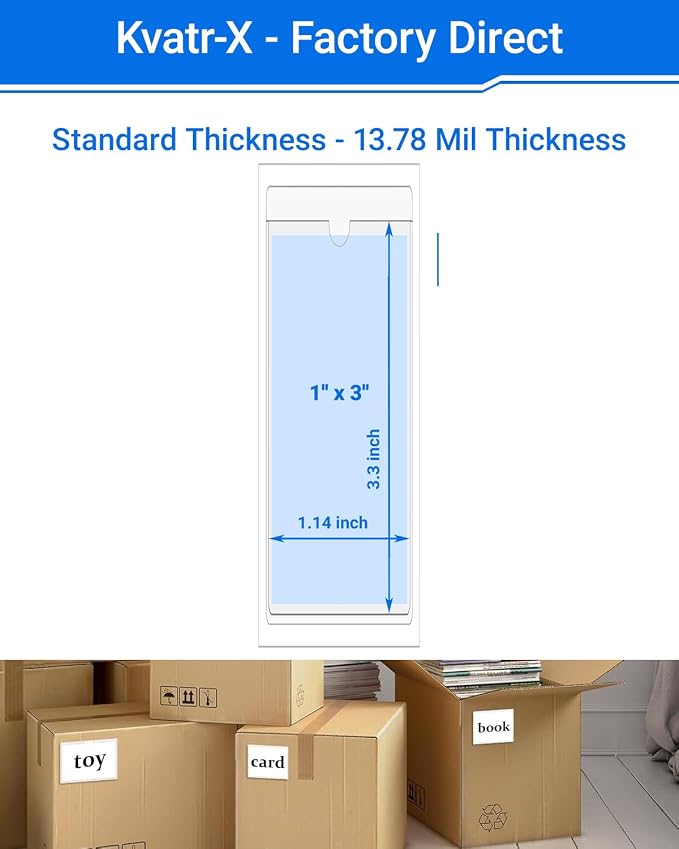 20 PCS Clear Self Adhesive Plastic Label Pockets, Top Loading Business & - Image 2