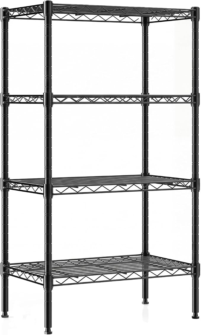 DUMOS 4-Tier Metal Wire Storage Shelves, Adjustable Standing Storage Rack Shelf by DumosLifestyle
