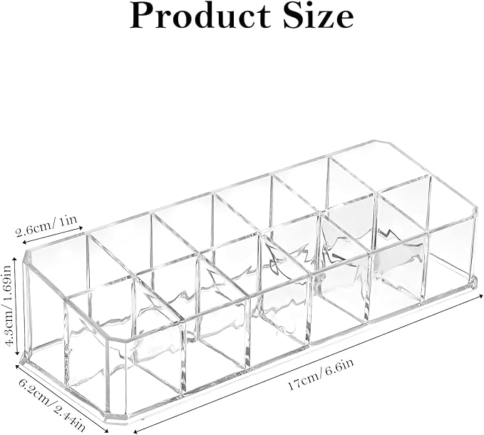 4 PCS Acrylic Lipstick Organizer, Lipstick Holder, 12-Slot Lip Gloss Holder - Image 2