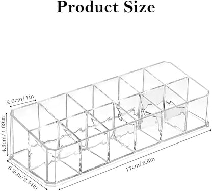 4 PCS Acrylic Lipstick Organizer, Lipstick Holder, 12-Slot Lip Gloss Holder - Image 2