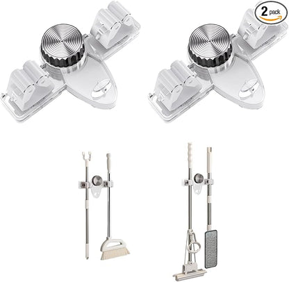 Mop and Broom Holder Wall Mount, No Punching Required Broom and Mop Organizer by Unknown