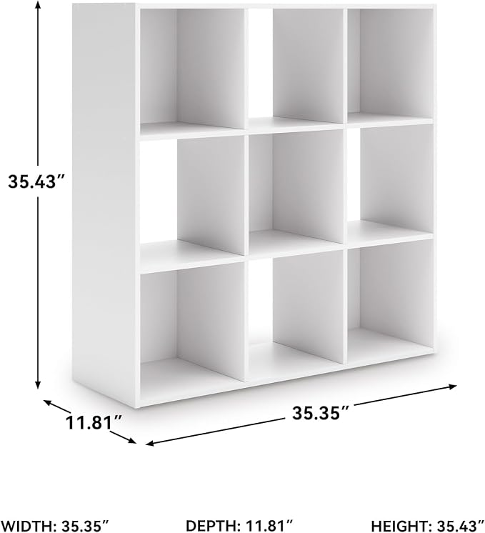 Signature Design by Ashley Onita Modern 3-Tier Floor Standing 9 Cube Organizer - Image 3