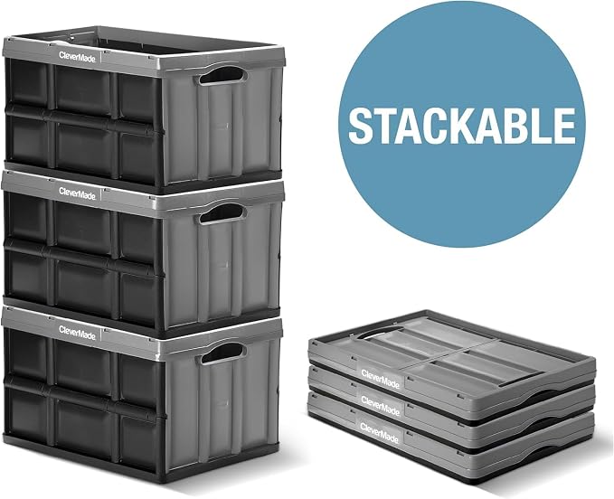 CleverMade Collapsible Storage Bins, 3 Pack, Ocean | Extra-large bins support - Image 6