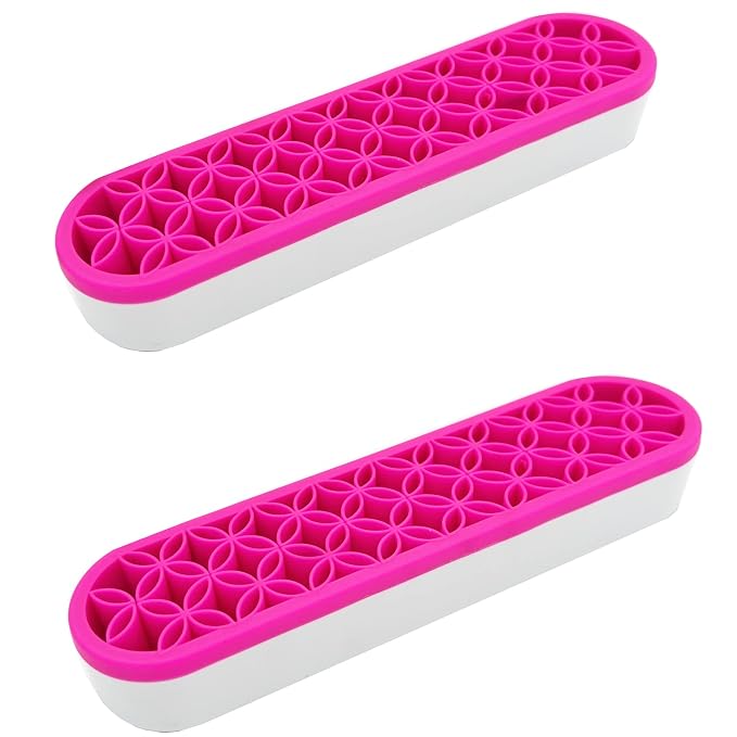 TANG SONG 2 PCS Silicone Make up Brush Holder Cosmetic Storage Box Desktop by TANGSONG
