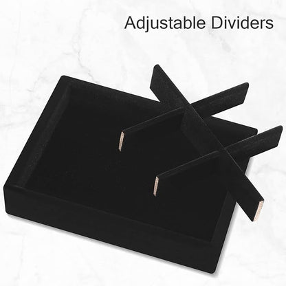 DesignSter Small Jewelry Tray-Ring Organizer 2PCS Premium Velvet Rings Earrings - Image 5