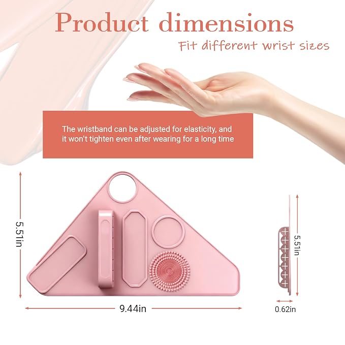 Makeup Mixing Palette Wrist Strap, Brush Storage & Mixing Tray. Silicone Makeup - Image 2