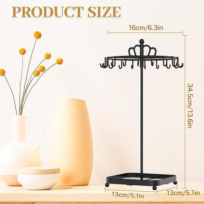 MODOWEY Rotating Metal Necklace Holder Organizer Stand - Image 3