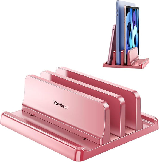 Vaydeer Vertical Laptop Stand for Desk, Dual Slots Plastic Laptop Holder by Vaydeer