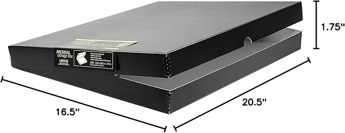 Lineco 16x20 Black Clamshell Archival Folio Storage Box, 1.75" Deep | Acid-Free - Image 7